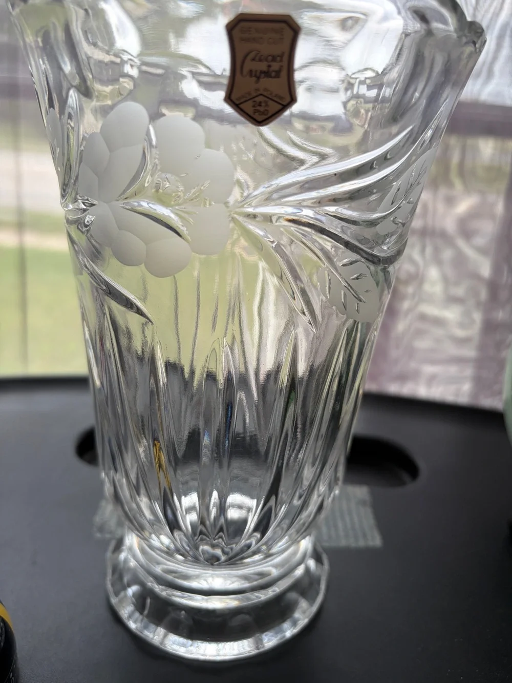 24% Lead Crystal Vase ~ Poland ~ NEW